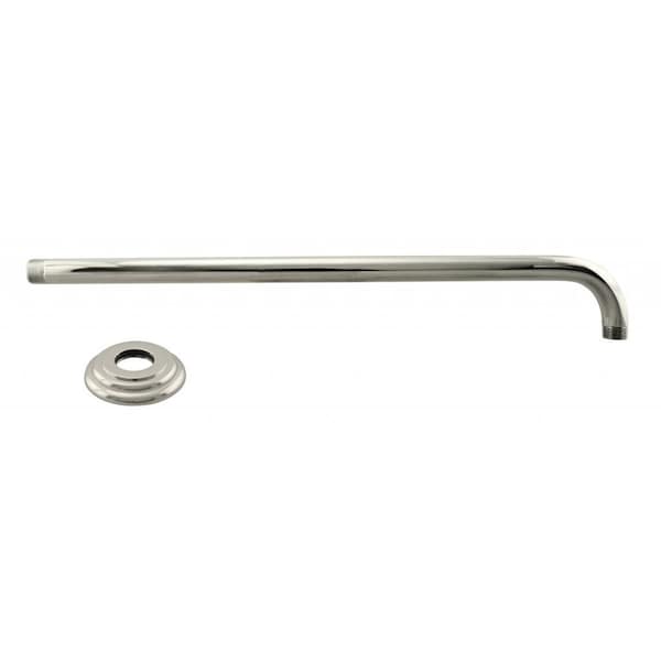 Westbrass 1/2" IPS x 19" 90-Degree Rain Shower Arm W/ Flange in Polished Nickel D3703-1-05 - main